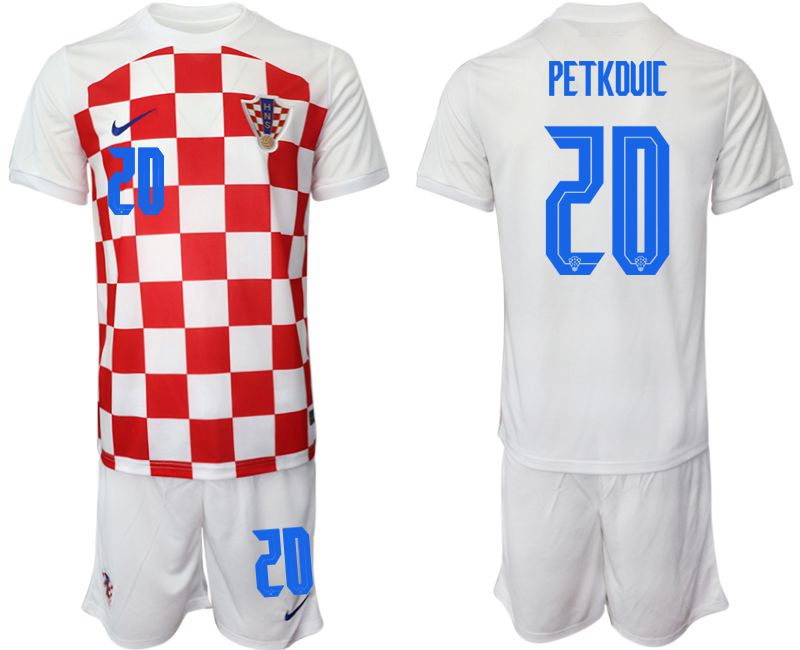 Men 2022 World Cup National Team Croatia home white #20 Soccer Jersey->croatia jersey->Soccer Country Jersey